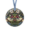 William Morris Strawberry Thief Porcelain Keepsake Ornament – Flat Ceramic, Gift-Ready