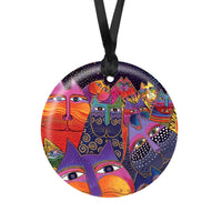 Laurel Burch Laurel Burch Fantasticats Porcelain Keepsake Ornament – Flat Ceramic, Gift-Ready