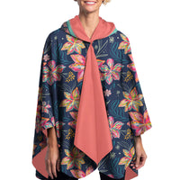 EttaVee Bold Flowers Womens Rain Cape - Rainproof Breathable Rain Poncho for Women