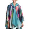 EttaVee "Brush Strokes 103" Reversible Rain Cape – Lightweight Hooded Wrap for Women