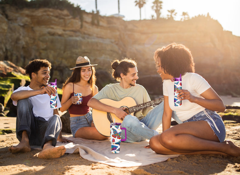 Laurel Burch "Mariposas" Insulated Drinkware Set of 3, 1 per size
