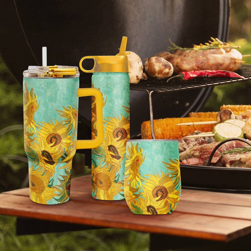 van Gogh "Sunflowers" Insulated Drinkware Set of 3, 1 per size