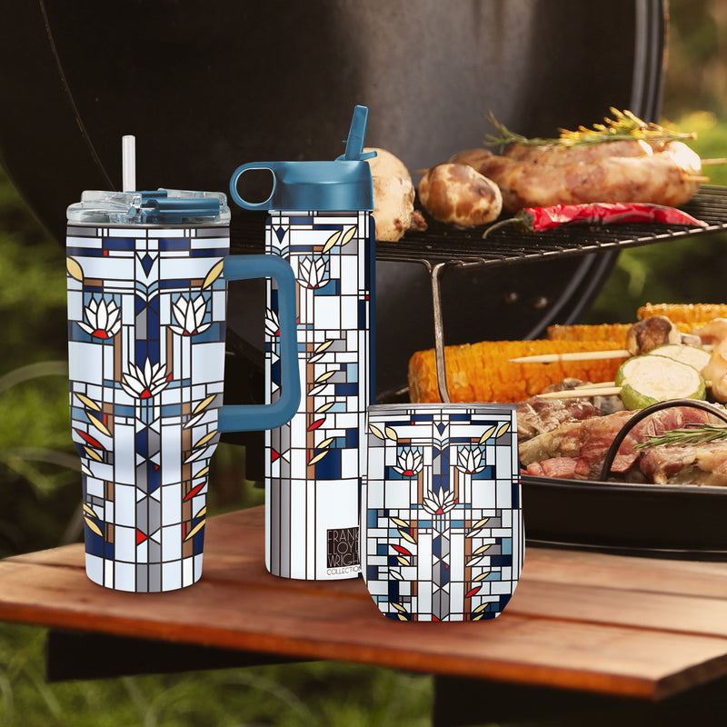 24 oz Water Bottle - Frank Lloyd Wright "Waterlilies"