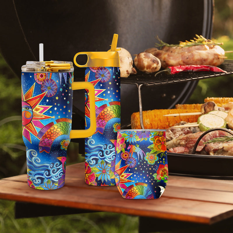 24 oz Water Bottle - Laurel Burch "Celestial Magic"