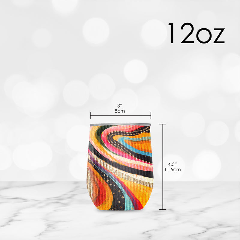 12 oz Stemless Wine Tumbler - EttaVee "Abstract 1"