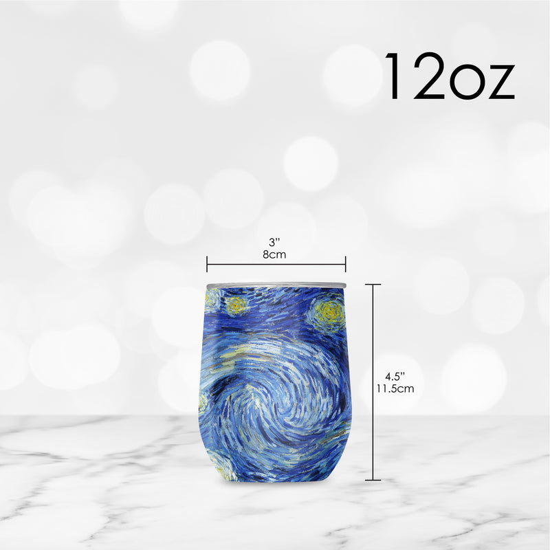 12 oz Stemless Wine Tumbler - van Gogh "Starry Night"