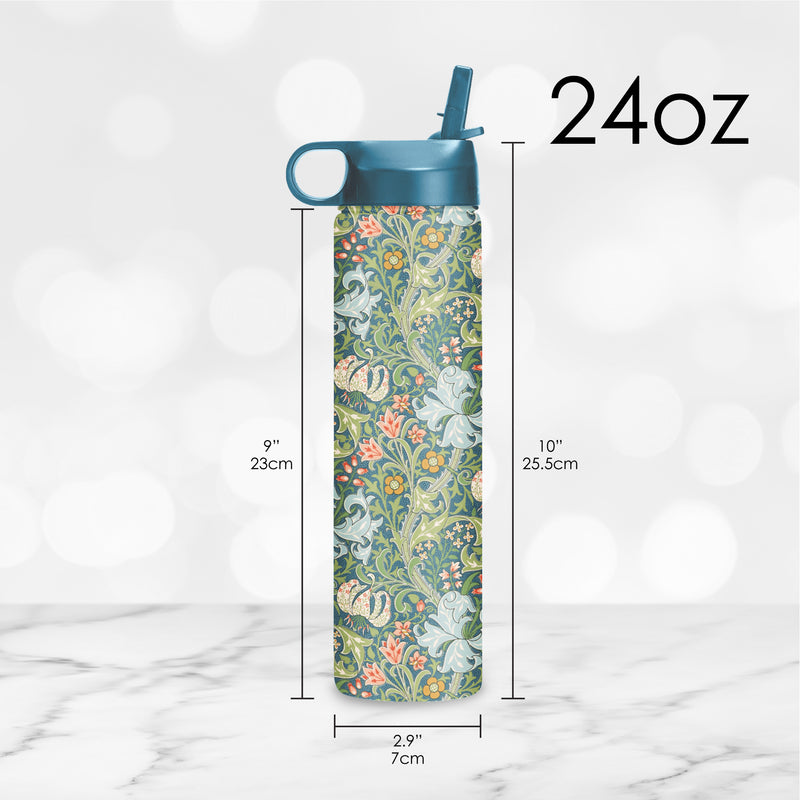 24 oz Water Bottle - William Morris "Golden Lily"
