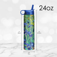 24 oz Water Bottle - van Gogh "Irises"