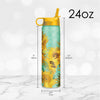 24 oz Water Bottle - van Gogh "Sunflowers"