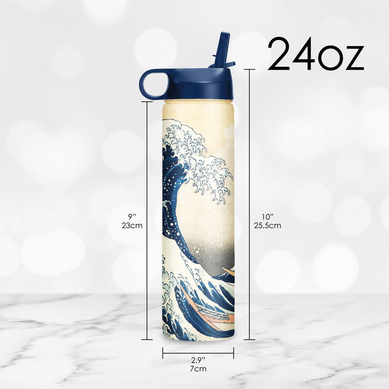 24 oz Water Bottle - Hokusai "The Great Wave"