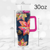 30 oz Tumbler - EttaVee "Bold Flowers"