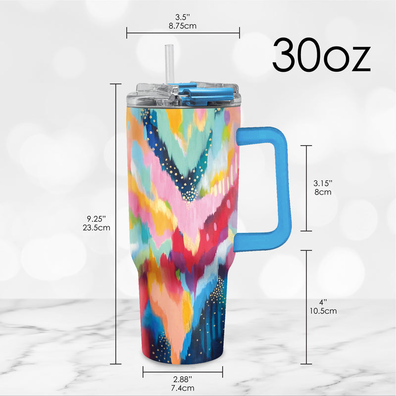 30 oz Tumbler - EttaVee "Brush Strokes 100"