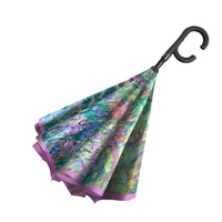Monet Gardens at Giverny Reverse Inverted Umbrella – Hands-Free, Windproof Design