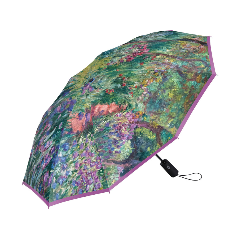 Monet Gardens at Giverny Travel Umbrella – Compact, One-Touch Open & Close