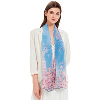 Cherry Blossoms Long Sheer Scarf – Lightweight, Elegant, Silky-Soft