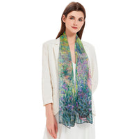 Monet Gardens at Giverny Long Sheer Scarf – Lightweight, Elegant, Silky-Soft