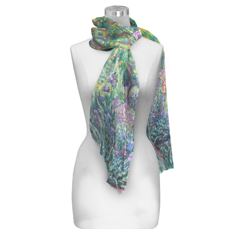 Monet Gardens at Giverny Long Sheer Scarf – Lightweight, Elegant, Silky-Soft
