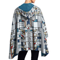 Frank Lloyd Wright Waterlilies Reversible Rain Cape Poncho – Lightweight Hooded Womens Wrap
