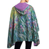 Monet Garden at Giverny Reversible Rain Cape Poncho – Lightweight Hooded Wrap for Women