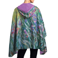 Monet Garden at Giverny Reversible Rain Cape Poncho – Lightweight Hooded Wrap for Women