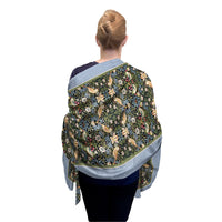 William Morris "Strawberry Thief" Silk Blend Shawl – Lightweight & Elegant Evening Wrap