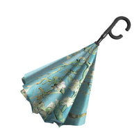 van Gogh Almond Blossom Reverse Inverted Umbrella – Windproof, Hands-Free