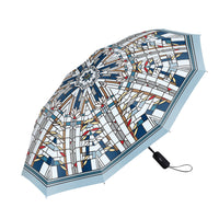 Frank Lloyd Wright Waterlilies Travel Umbrella – Compact, One-Touch Open & Close