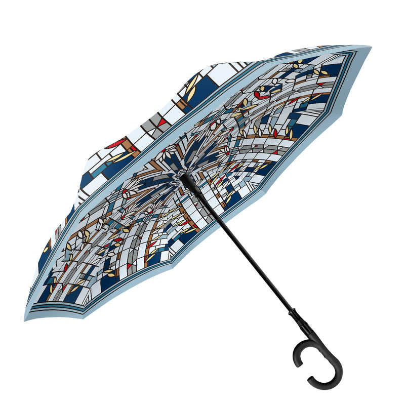 Frank Lloyd Wright Waterlilies Reverse Inverted Umbrella – Hands-Free, Windproof Design