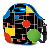 Lunch Tote - Frank Lloyd Wright "Coonley Playhouse" Neoprene Lunch Tote with Handles & Shoulder Strap