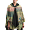 Degas "Racehorses in a Landscape" Reversible Rain Cape – Lightweight Hooded Wrap