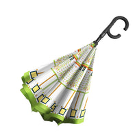 Frank Lloyd Wright Tree of Life Reverse Inverted Umbrella – Hands-Free, Windproof Design
