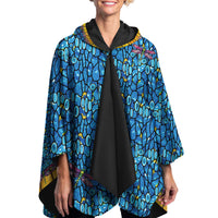 Tiffany Dragonfly Reversible Rain Cape – Lightweight Hooded Wrap for Women