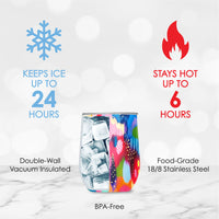 12 oz Stemless Wine Tumbler - EttaVee "Brush Strokes 100"