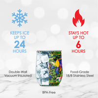 12 oz Stemless Wine Tumbler - Laurel Burch "Jungle Song"