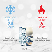 12 oz Stemless Wine Tumbler - Hokusai "The Great Wave"