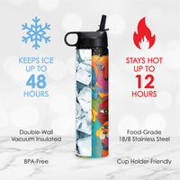 24 oz Water Bottle - Laurel Burch "Dogs, Dogs, Dogs"