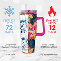 30 oz Tumbler - EttaVee "Bold Flowers"