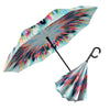 EttaVee Brush Strokes 103 Reverse Inverted Umbrella – Hands-Free, Windproof Design