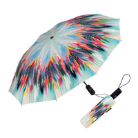 EttaVee Brush Strokes 103 Travel Umbrella – Compact, One-Touch Open & Close