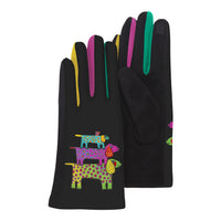 Laurel Burch "Dog Tribe" Womens Touch Screen Gloves - One Size Fits All