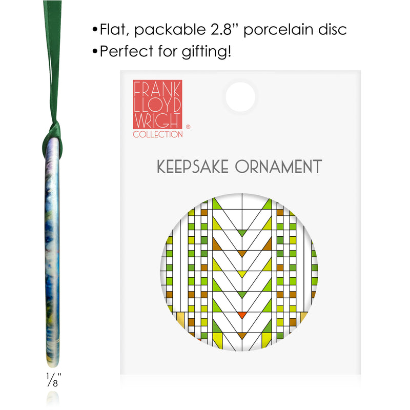 Frank Lloyd Wright "Tree of Life" Porcelain Keepsake Ornament – Flat Ceramic, Gift-Ready