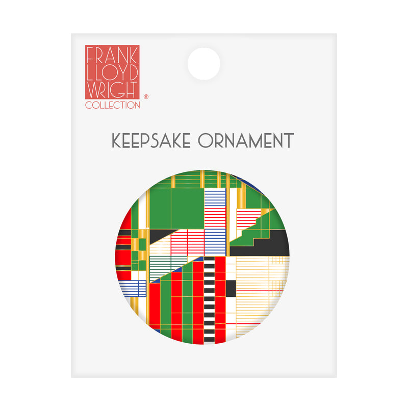 Frank Lloyd Wright "Hillside Curtain" Porcelain Keepsake Ornament – Flat Ceramic, Gift-Ready