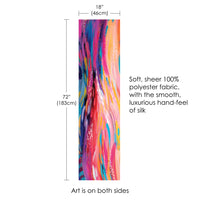 EttaVee's Brush Strokes 90 Long Sheer Scarf – Lightweight, Elegant, Silky-Soft