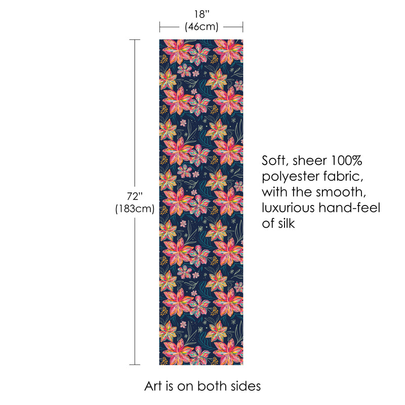 EttaVee's Bold Flowers Long Sheer Scarf – Lightweight, Elegant, Silky-Soft