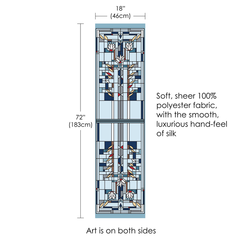 Frank Lloyd Wright Waterlilies Long Sheer Scarf – Lightweight, Elegant, Silky-Soft