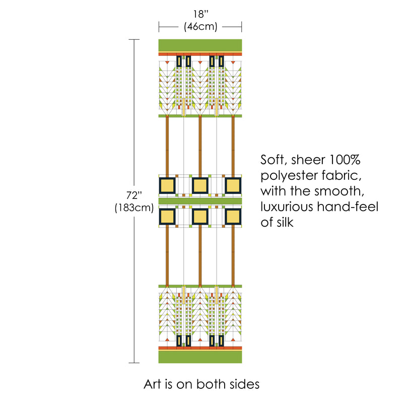 Frank Lloyd Wright Tree of Life Long Sheer Scarf – Lightweight, Elegant, Silky-Soft