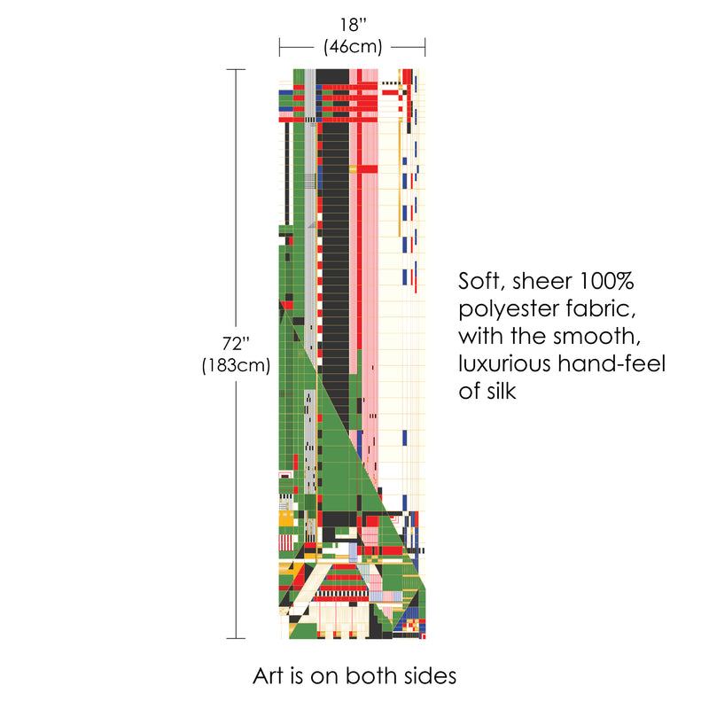 Frank Lloyd Wright Hillside Curtain Long Sheer Scarf – Lightweight, Elegant, Silky-Soft
