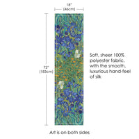 van Gogh Irises Long Sheer Scarf – Lightweight, Elegant, Silky-Soft