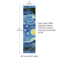 van Gogh Starry Night Long Sheer Scarf – Lightweight, Elegant, Silky-Soft