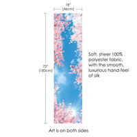 Cherry Blossoms Long Sheer Scarf – Lightweight, Elegant, Silky-Soft